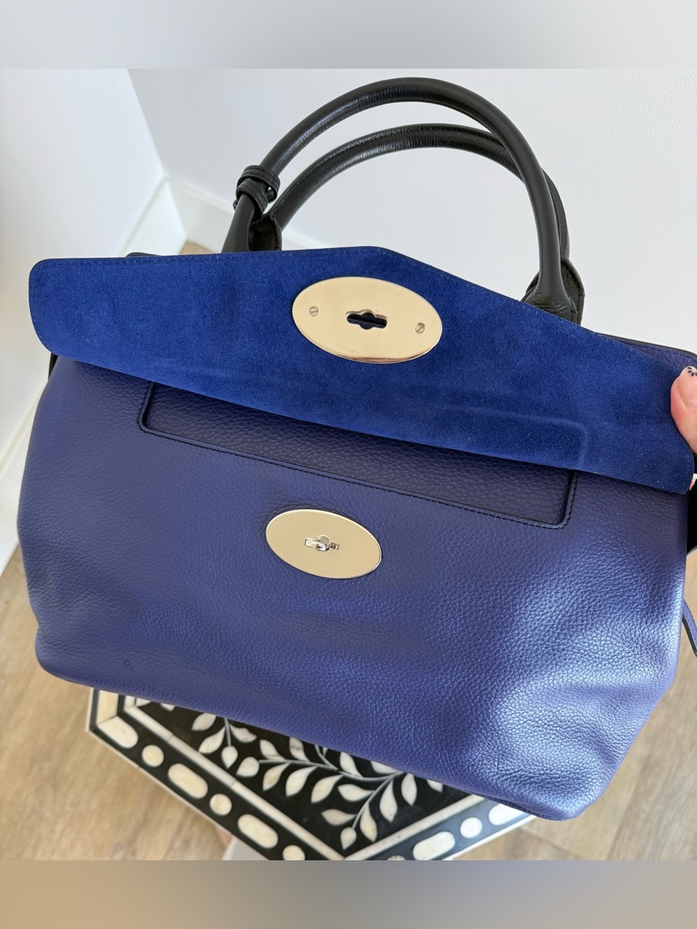 Mulberry 'Blenheim' Indigo (Blue Violet) Leather Satchel Bag | Rare Color - Picture 11 of 16